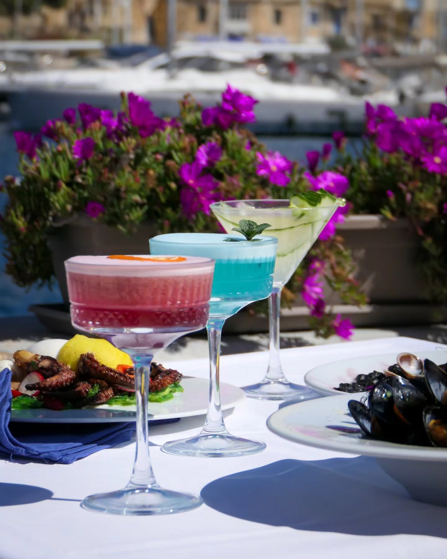Artisanal cocktails prepared at Novità bar